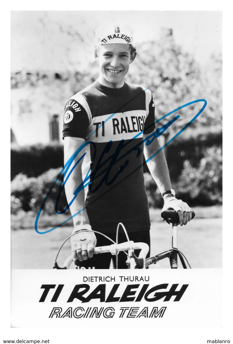 CARTE CYCLISME DIETRICH THURAU SIGNEE TEAM RALEIGH 1975 - Cyclisme