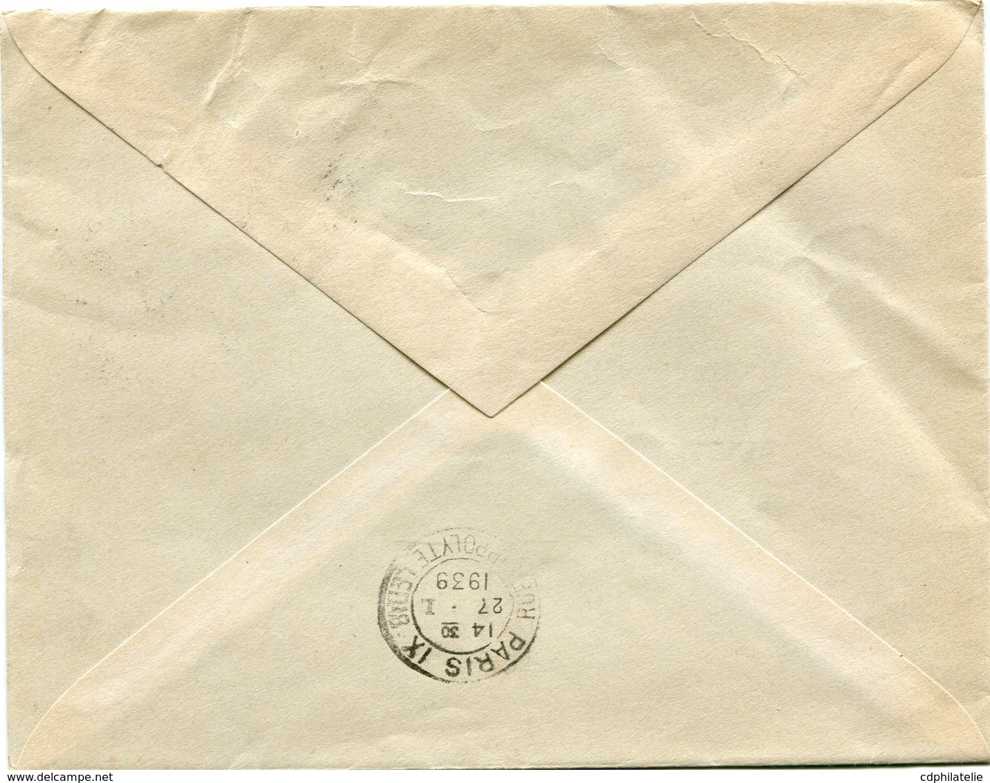 FRANCE LETTRE DEPART SUMENE 26-1-39 GARD AVEC CACHET SUMENE.........SILLONNENT LE MONDE POUR LA FRANCE - 1932-39 Paix