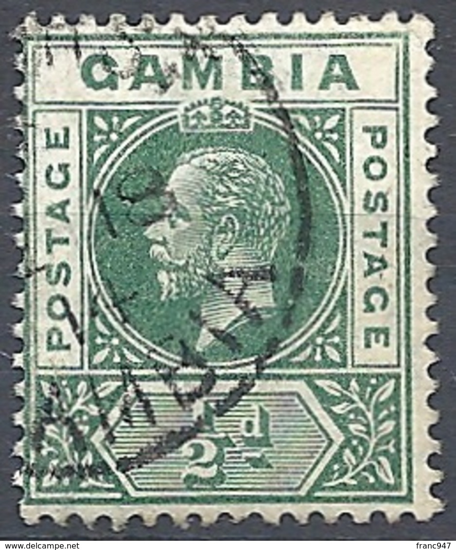 Gambia, 1912 King George V, ½d Green, Wmk Multi Crown CA # S.G. 86 - Michel 66 - Scott 70  USED - Gambia (...-1964)