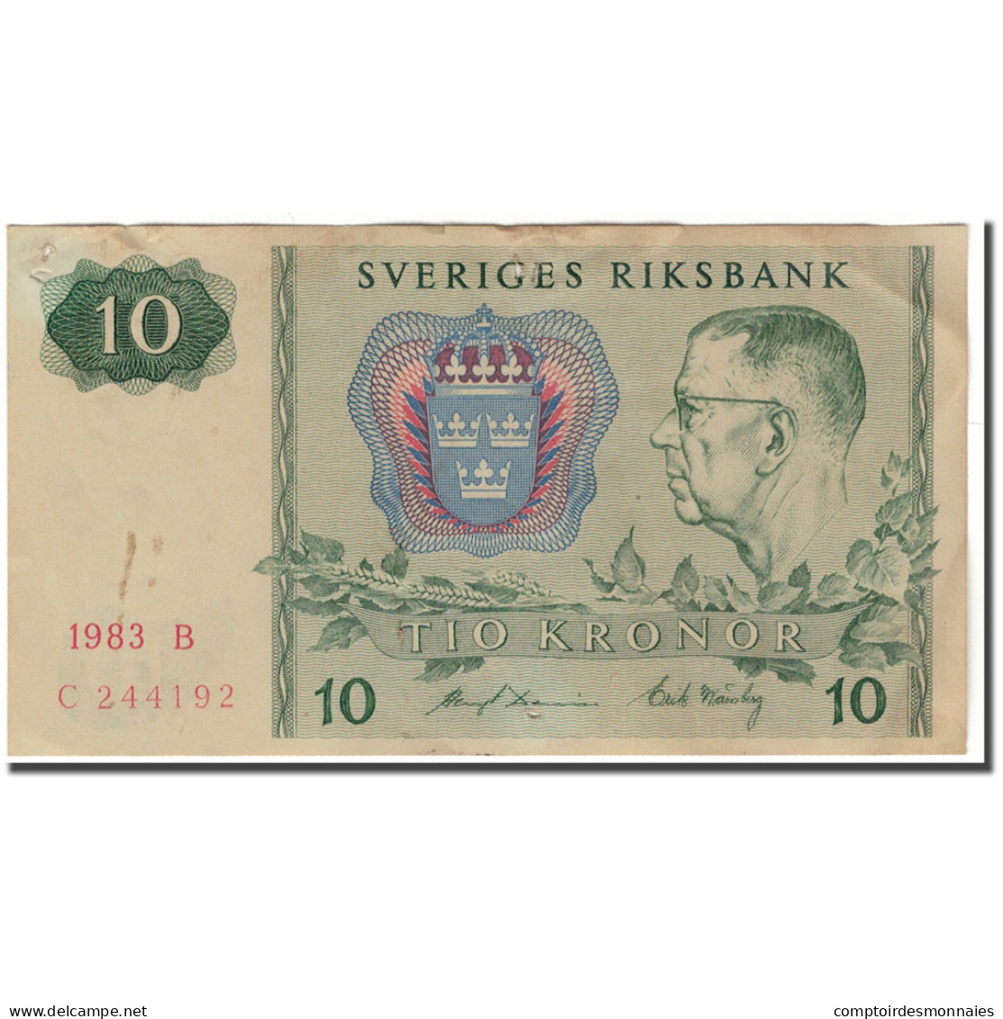 Billet, Suède, 10 Kronor, 1983, KM:52e, TTB - Suède