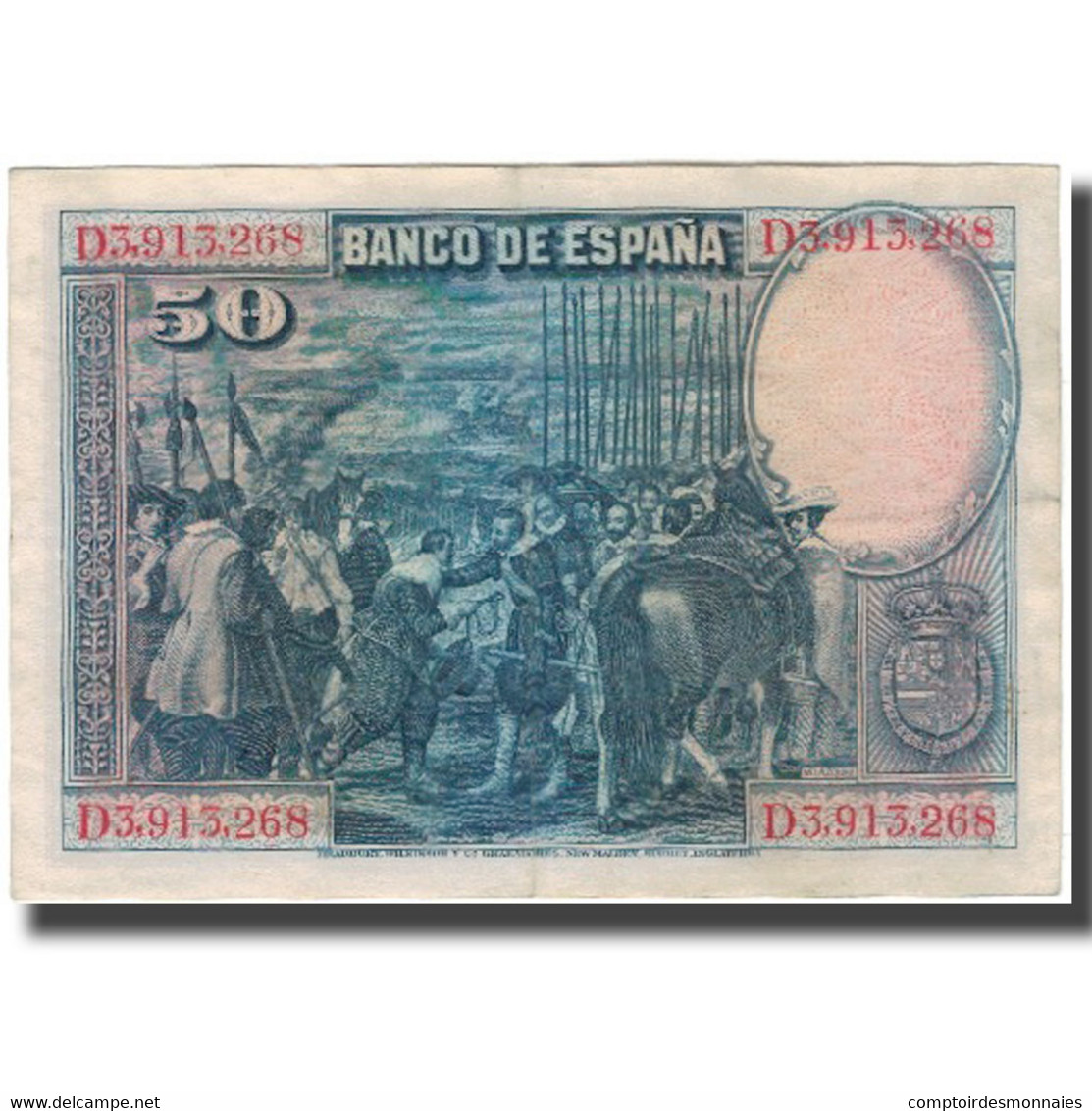 Billet, Espagne, 50 Pesetas, 1928-08-15, KM:75b, TB - 50 Pesetas