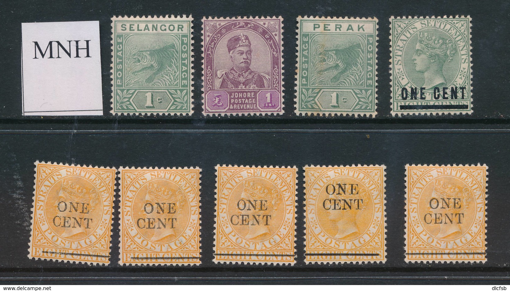 MALAYA, 1880s Nine Unmounted Mint Stamps - Malacca