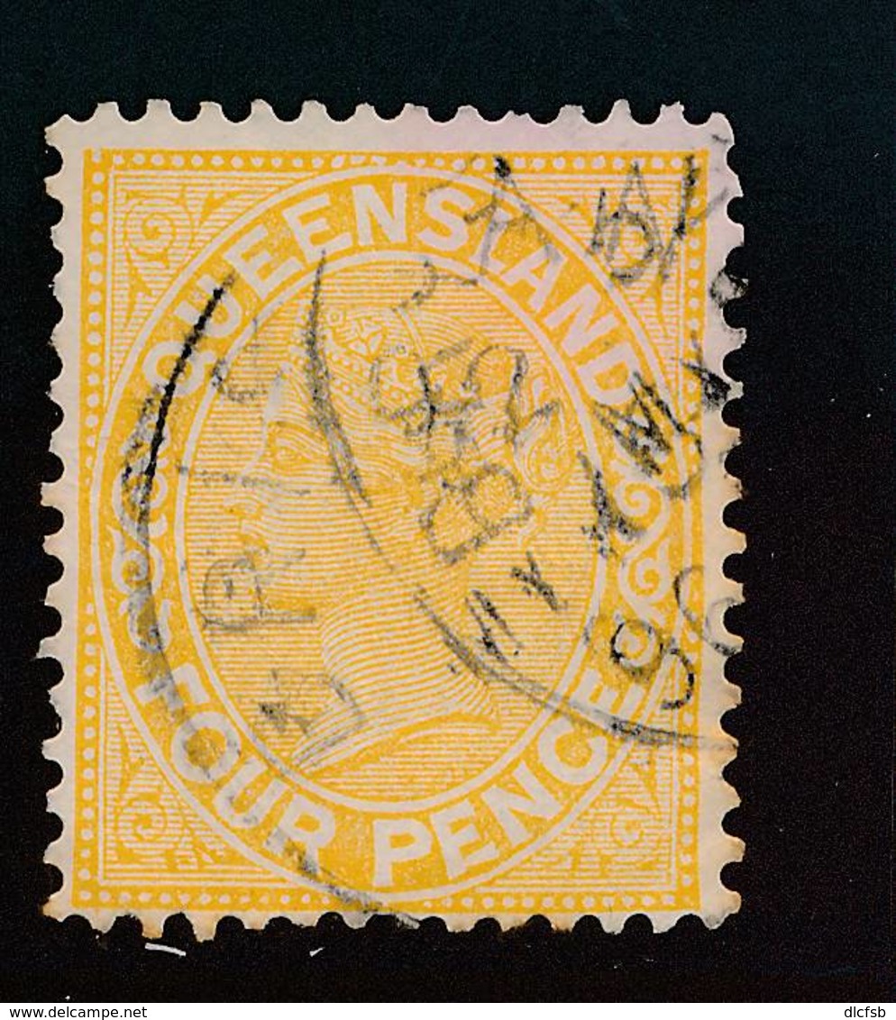 QUEENSLAND, 1890 4d Yellow P13 - Gebruikt