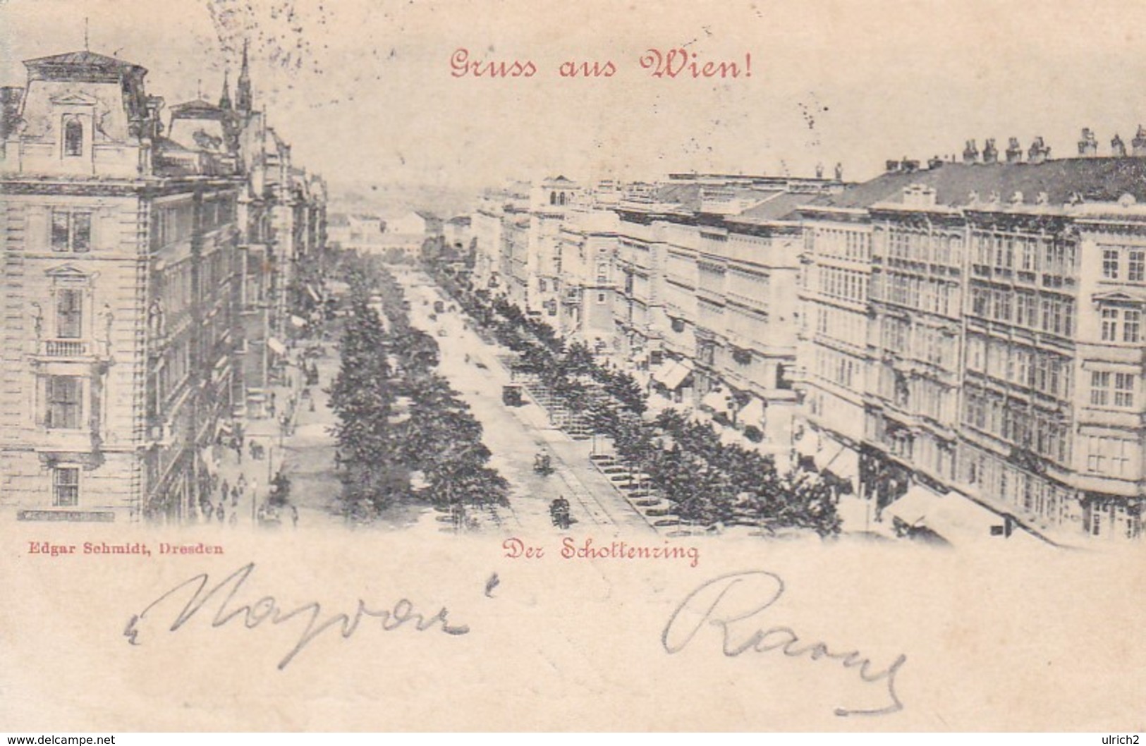 AK Gruß Aus Wien - Der Schottenring - 1898 (41291) - Ringstrasse