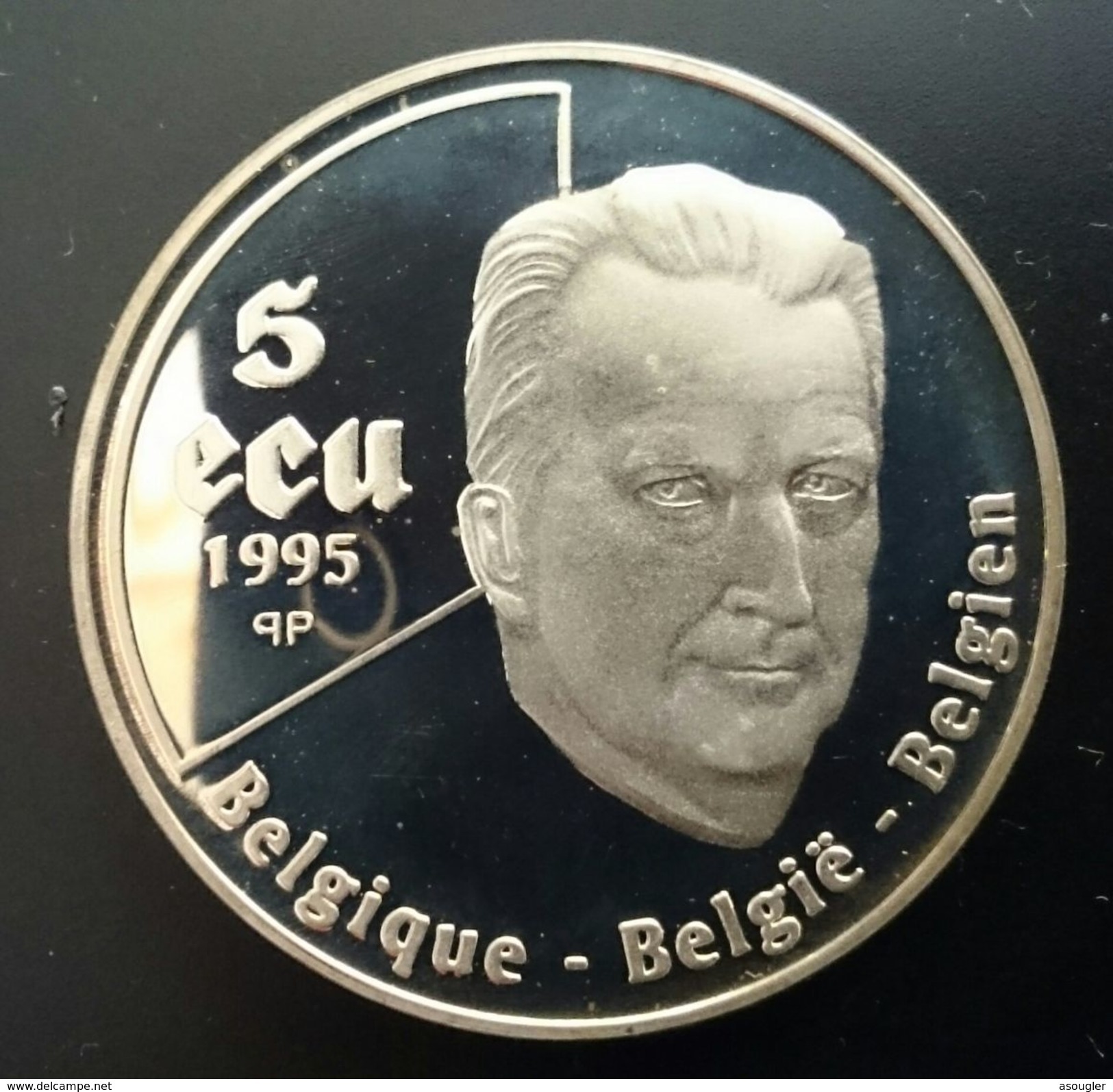 BELGIUM 5 ECU (EURO) 1995 SILVER PROOF "50th Anniversary - United Nations 1945-1995" Free Shipping Via Registered Air - Ecus (oro)