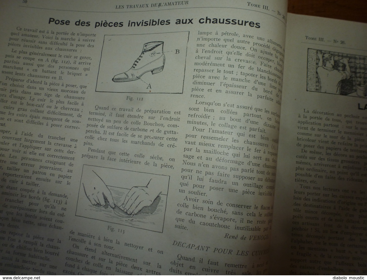 1925 LES TRAVAUX DE L'AMATEUR:(Baromètre-glyc;Reliure;Réparer soulier;Déco-pochoir;Entretien moteur auto;Robineterie;etc