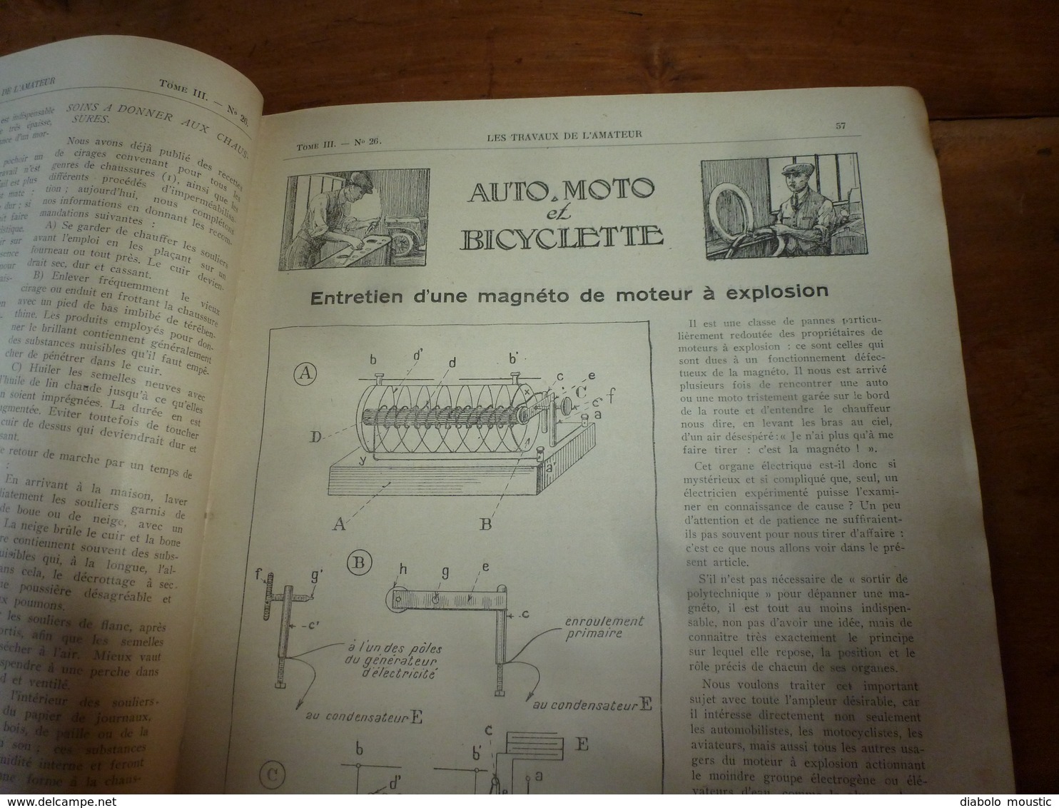 1925 LES TRAVAUX DE L'AMATEUR:(Baromètre-glyc;Reliure;Réparer soulier;Déco-pochoir;Entretien moteur auto;Robineterie;etc