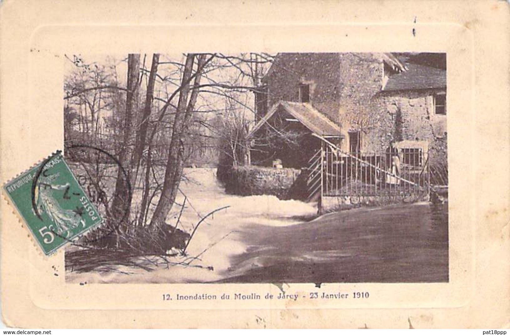 91 - JARCY : Inondation Au Moulin (23 Janvier 1910 ) - CPA Avec Cadre - Essonne - Autres & Non Classés