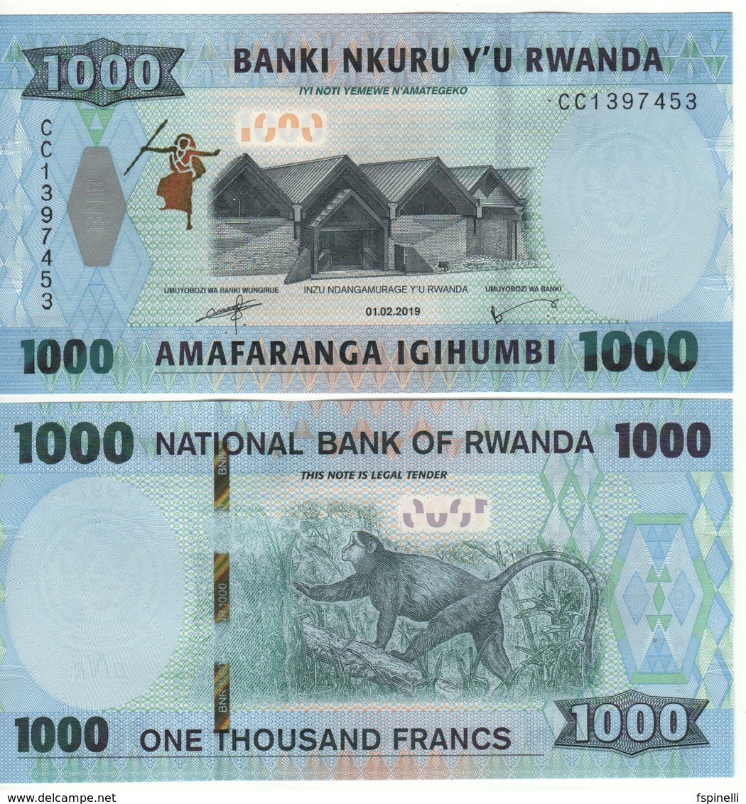 RWANDA New 1000 Francs 2019     Pnew    UNC - Ruanda