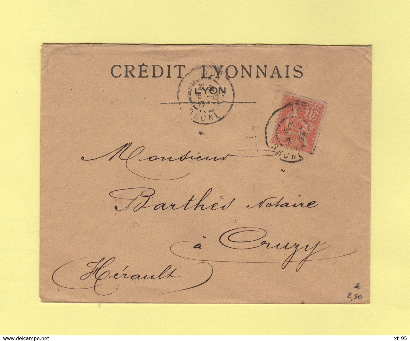 Perforation CL - Credit Lyonnais - Lyon Rhone - 1902 - Type Mouchon - Other & Unclassified