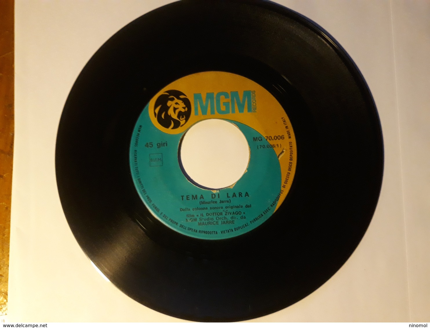 Maurice Jarre Orchestra  -  Tema Di Lara  ( Film " Il Dottor Zivago " ) -  MGM Italia -   Anno 1966. - Soul - R&B