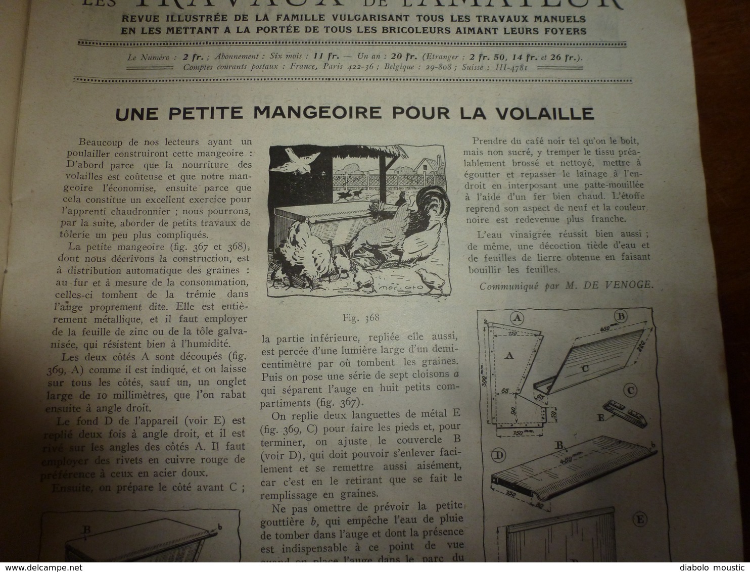 1925 LES TRAVAUX DE L'AMATEUR:(Mageoire ;Bac-fleurs Béton;Couveuse Artificielle;Oiseau De Pline:Entretien Carosserie;etc - Do-it-yourself / Technical