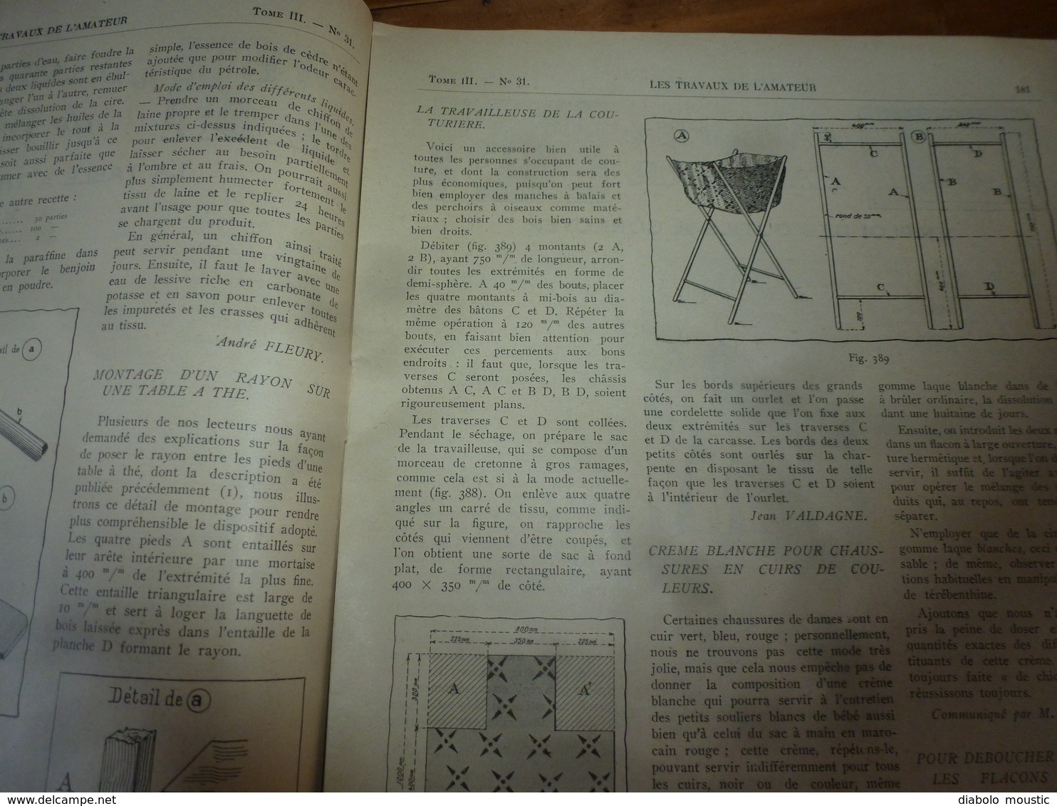 1925 LES TRAVAUX DE L'AMATEUR:(Mageoire ;Bac-fleurs béton;Couveuse artificielle;Oiseau de Pline:Entretien carosserie;etc