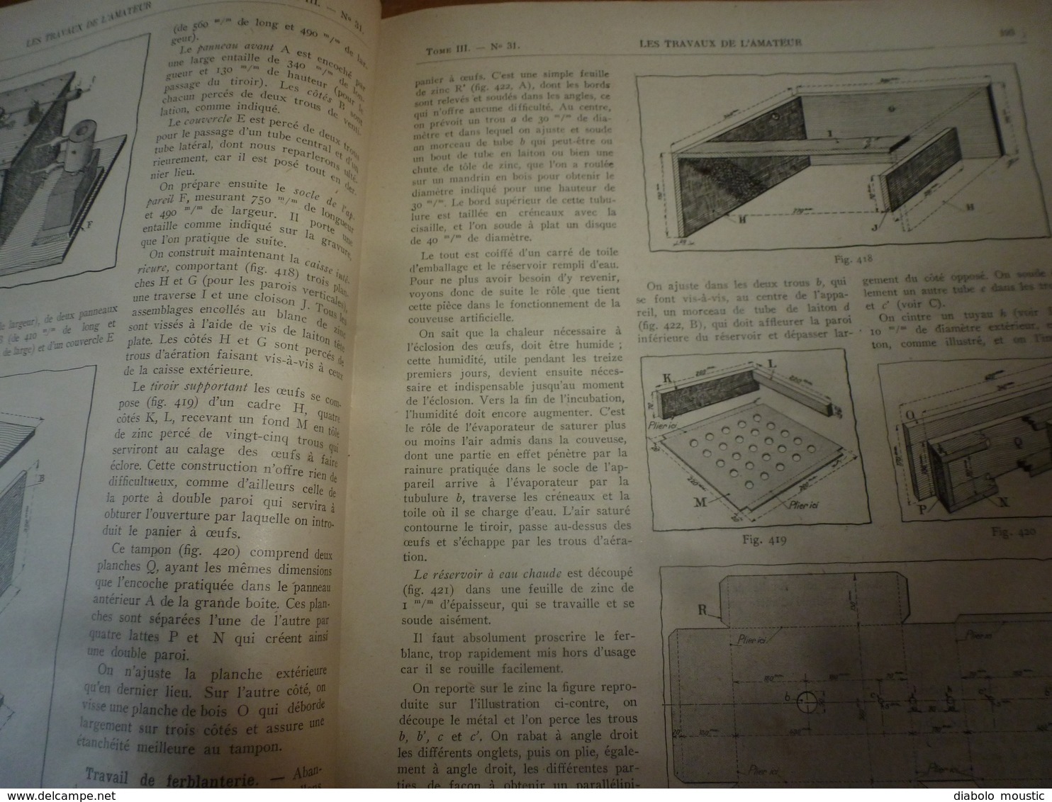 1925 LES TRAVAUX DE L'AMATEUR:(Mageoire ;Bac-fleurs béton;Couveuse artificielle;Oiseau de Pline:Entretien carosserie;etc