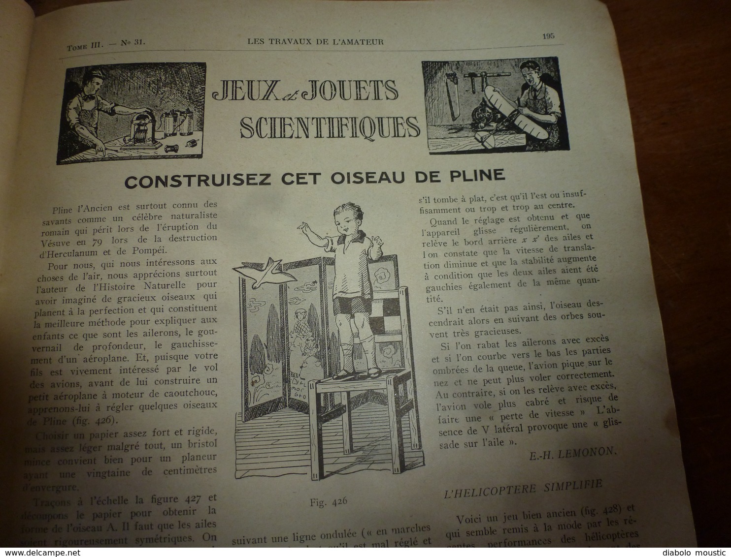 1925 LES TRAVAUX DE L'AMATEUR:(Mageoire ;Bac-fleurs béton;Couveuse artificielle;Oiseau de Pline:Entretien carosserie;etc
