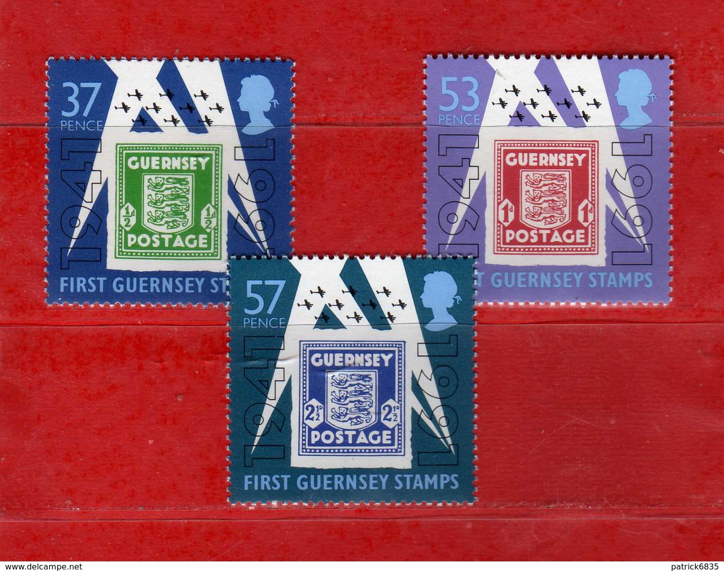 (Mn1) Guernsey ** - 1991 - 50° Dei PRIMI FRANCOBOLLI. Yvert. 515 à 517  MNH - Guernesey