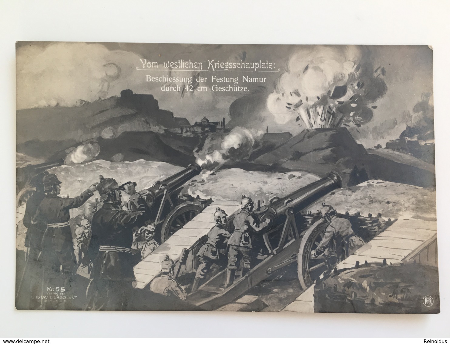 AK Vom Westlichen Kriegsschauplatz Beschiessung Festung Namur Artillerie Kanon Geschutz - Weltkrieg 1914-18