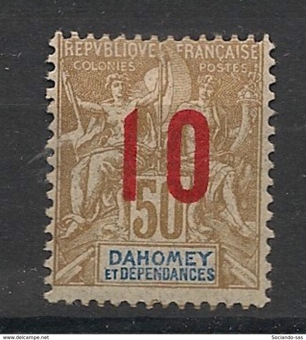 Dahomey - 1912 - N°Yv. 40a - Groupe 10 Sur 50c Bistre - Surcharge Espacée - Neuf * / MH VF - Unused Stamps