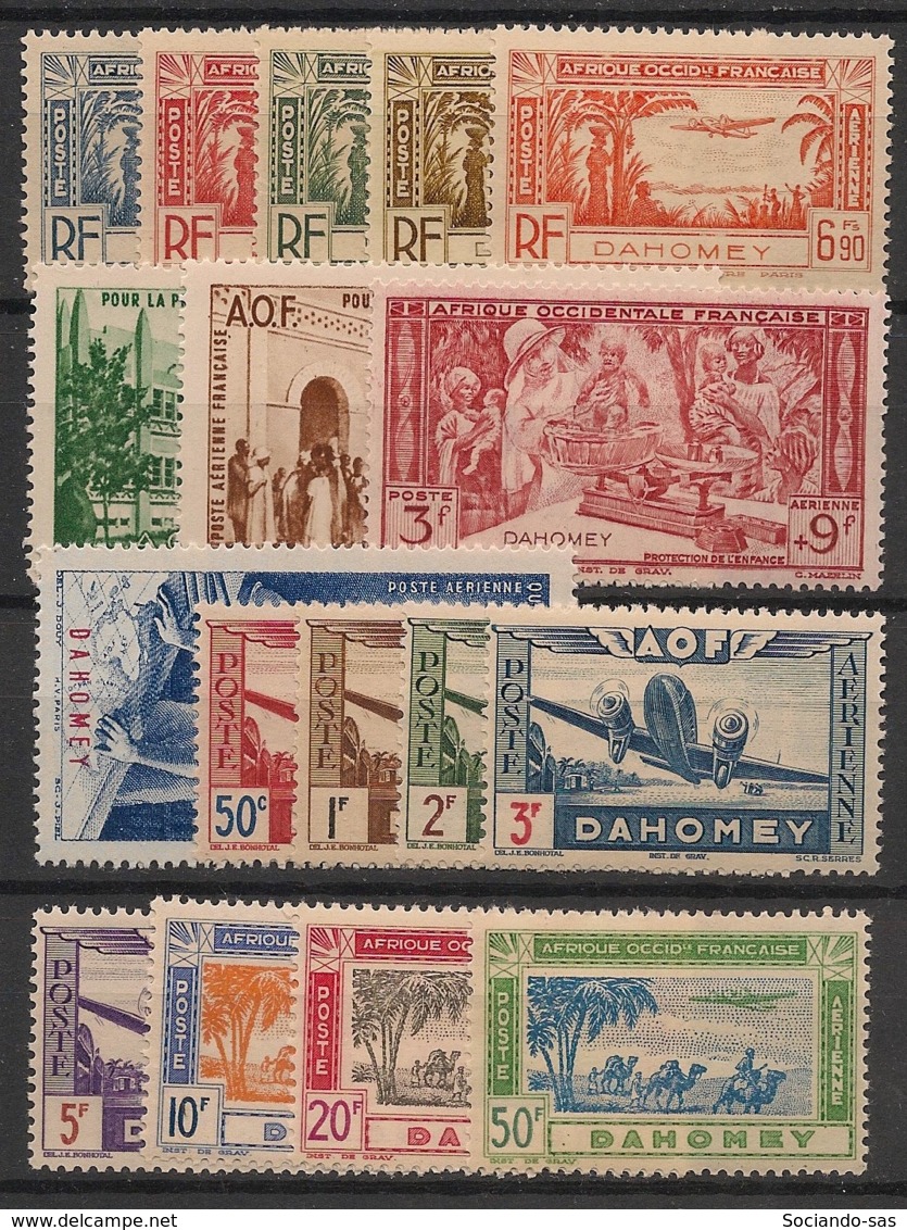 Dahomey - 1940-42 - Poste Aérienne PA N°Yv. 1 à 17 - Complet - 17 Valeurs - Neuf Luxe ** / MNH / Postfrisch - Ungebraucht