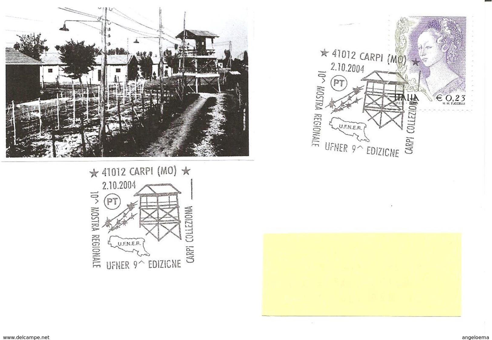 ITALIA - 2004 CARPI (MO) 10^ Mostra Filatelica -  Torretta Campo Di Concentramento Di Fossoli - 2984 - Seconda Guerra Mondiale