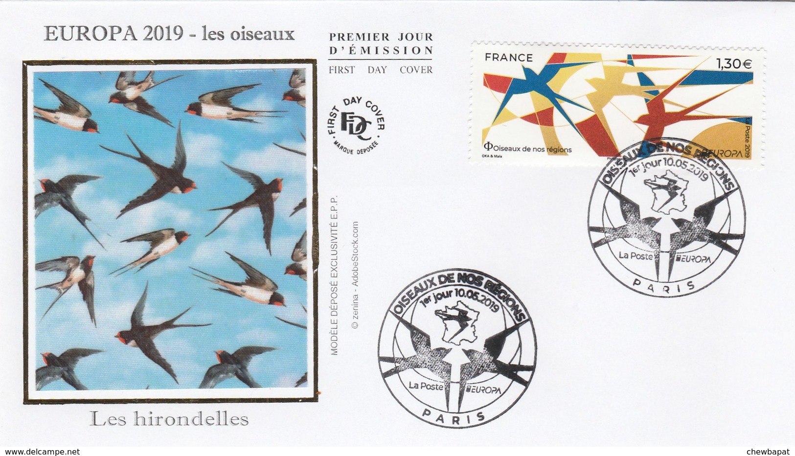 FDC 2019 - Europa 2019 - Les Oiseaux - 1er Jour Le 10.05.2019 à 75 Paris - 2010-2019