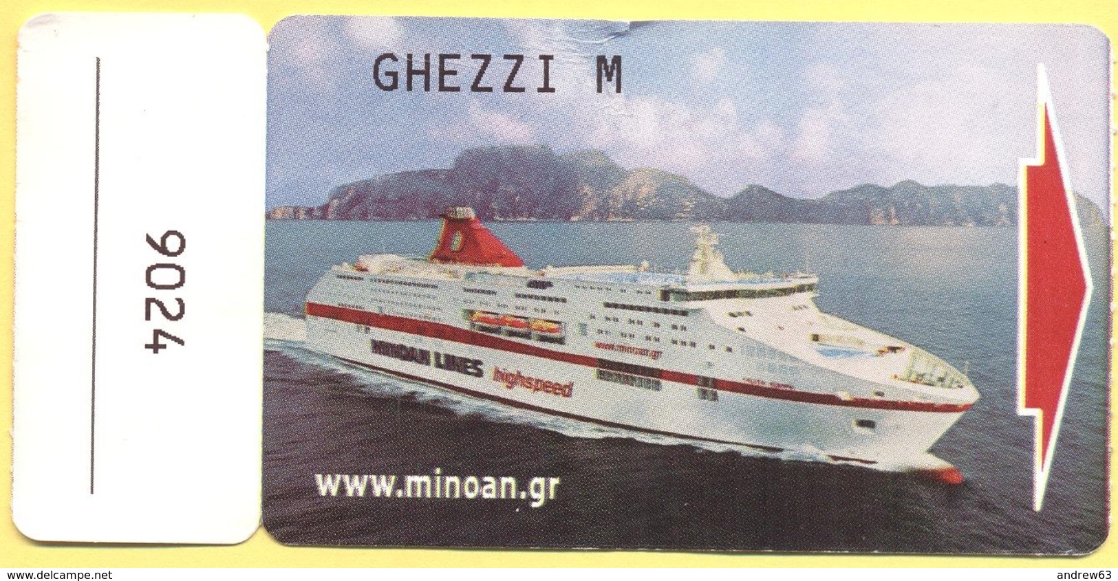 MINOAN LINES - CRUISE EUROPA CABIN KEY CARD - Chiavi Elettroniche Di Alberghi