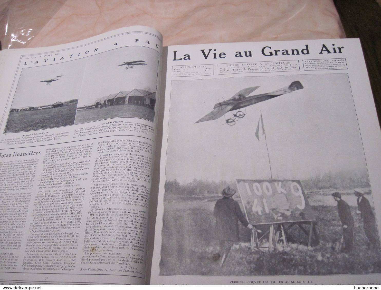 La Vie au grand air 1912 année complète 5 KG 1016 pages 35 x 28 x 6 cm  TBE couverture rayure page pli minime vu son age