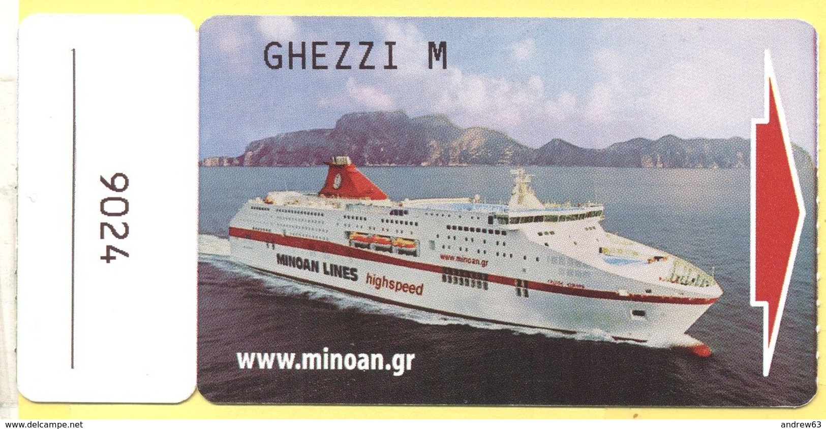 MINOAN LINES - CRUISE EUROPA CABIN KEY CARD - Chiavi Elettroniche Di Alberghi