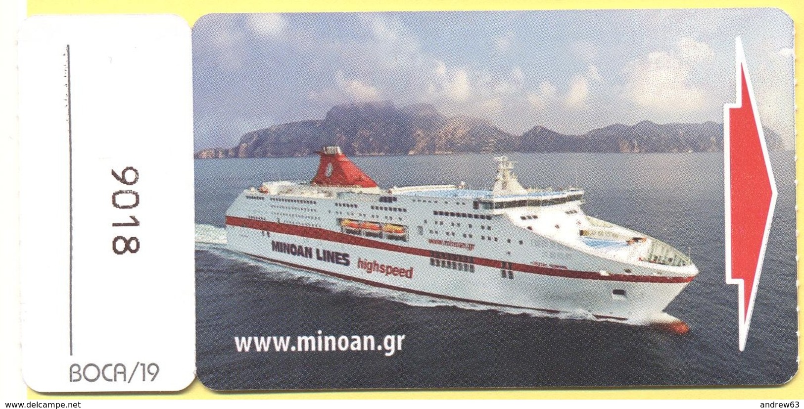 MINOAN LINES - CRUISE EUROPA CABIN KEY CARD - Chiavi Elettroniche Di Alberghi