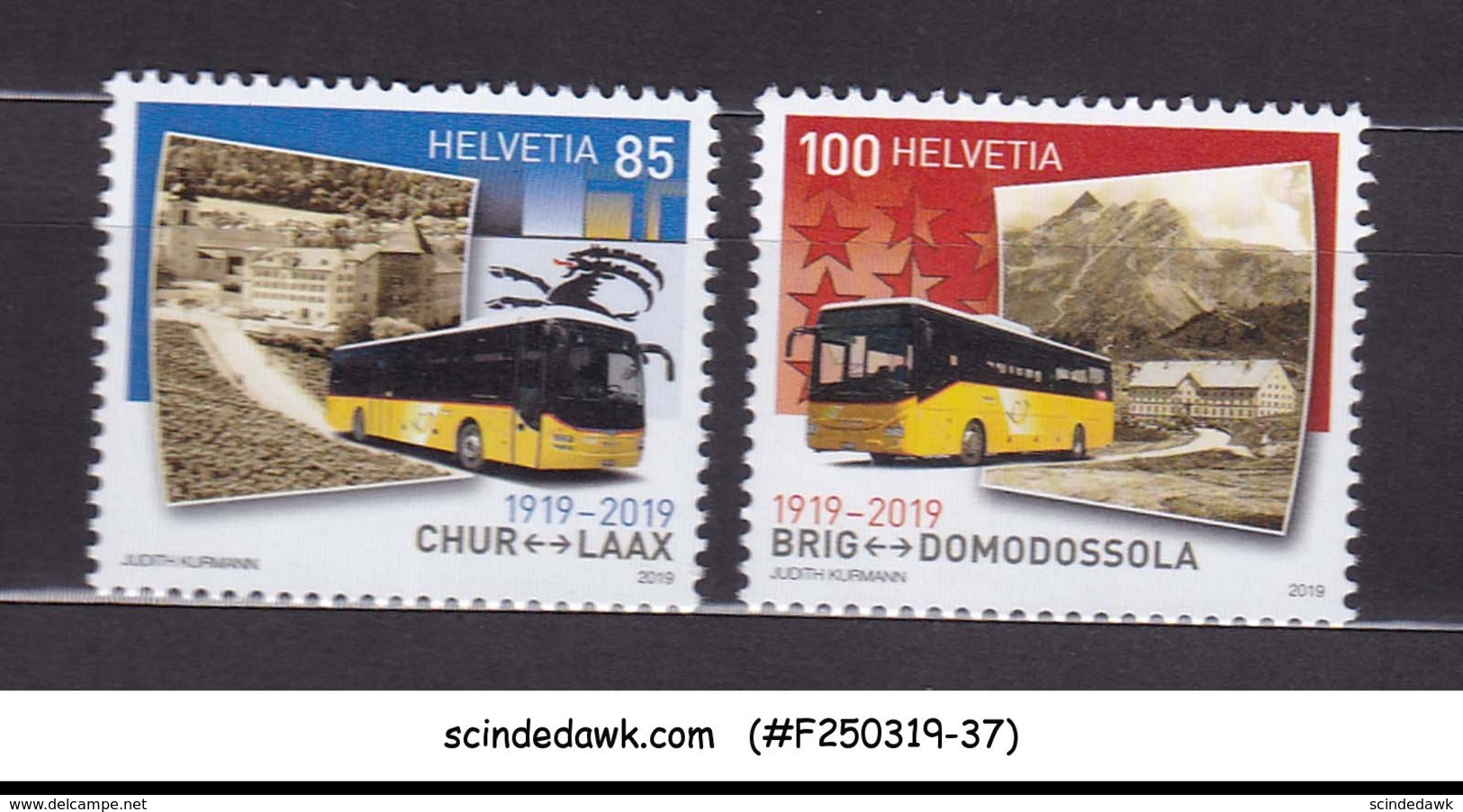 SWITZERLAND - 2019 100 YEARS OF POSTBUS SERVICE - 2V MNH - Unused Stamps