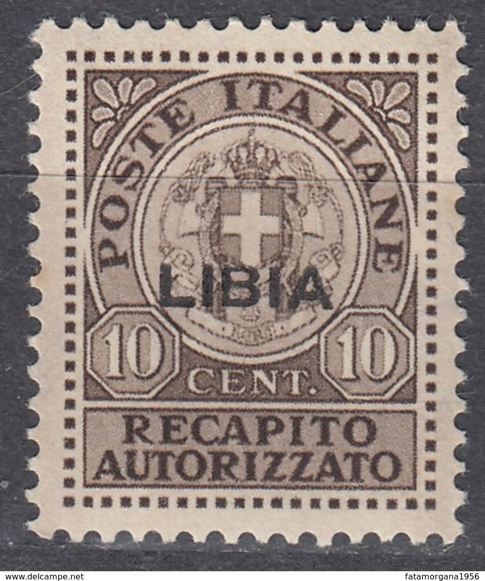 LIBIA (COLONIA ITALIANA) - 1942 - Recapito Autorizzato, Unificato 4, Nuovo, 10 Centesimi, Come Da Immagine. - Libyen