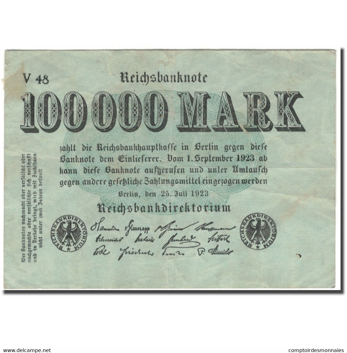 Billet, Allemagne, 100,000 Mark, 1923, KM:91a, TB+ - 100000 Mark