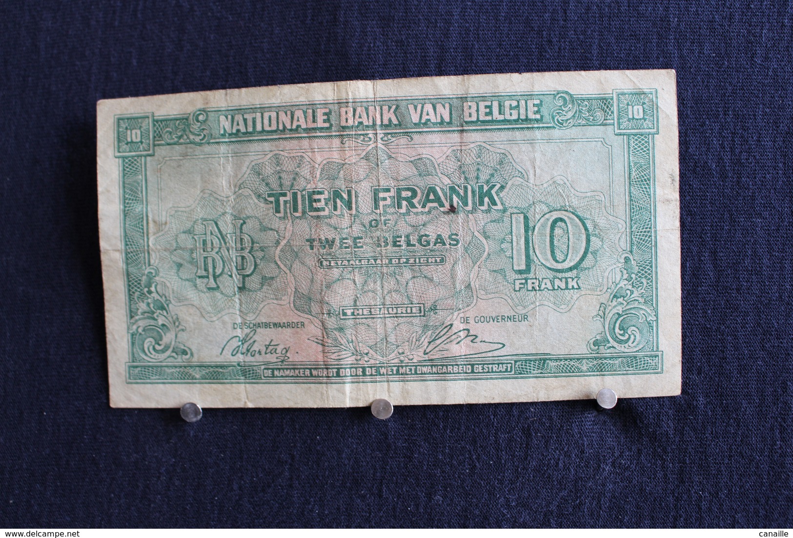 4 / Belgique / Royaume De Belgique -  Dix Francs Ou Deux Belgas - Tien Frank Of Twee Belgas - 01.02.1943 / EL 81 55 31 - Autres & Non Classés