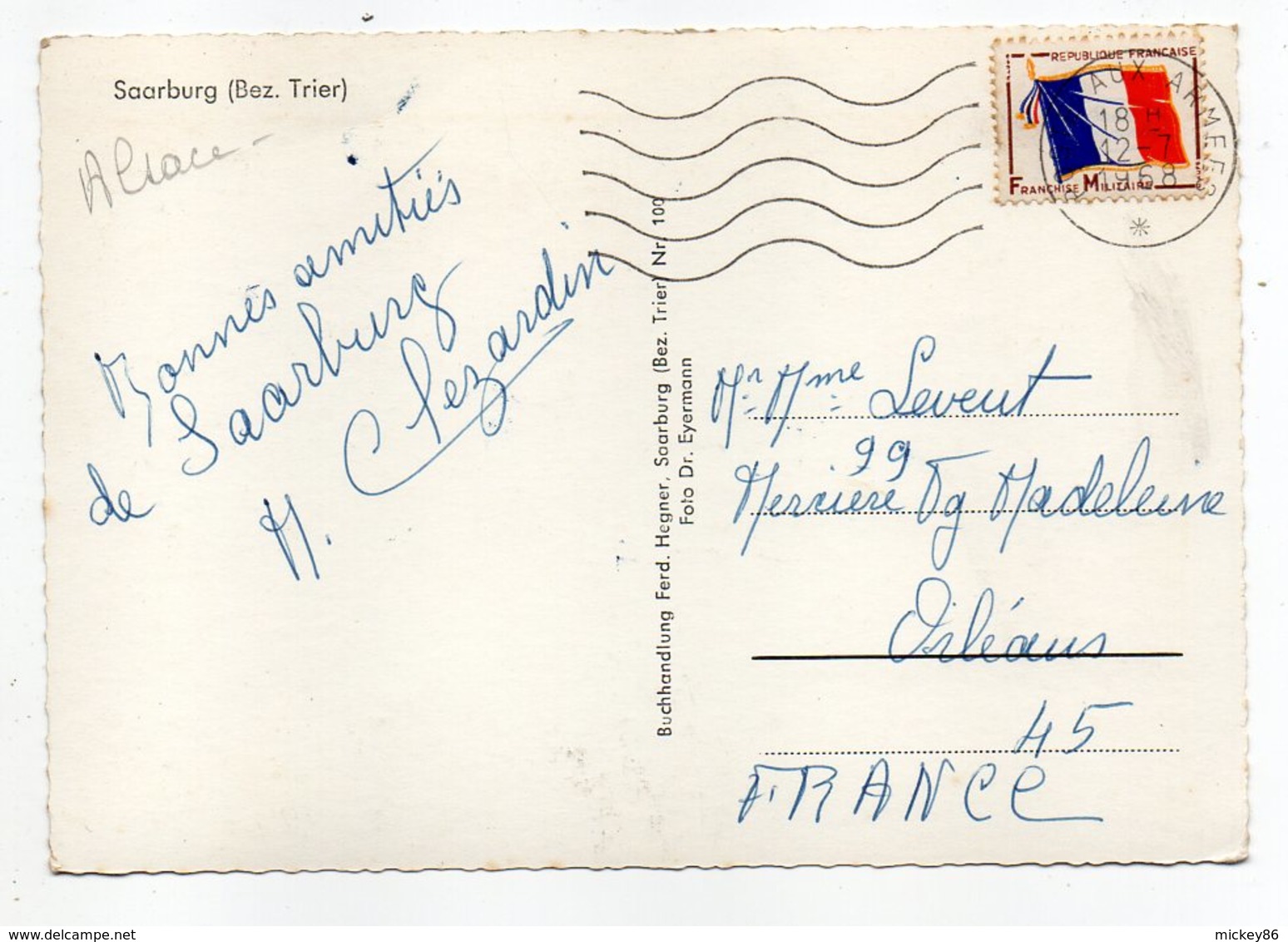 Allemagne -- SAARBURG --1968--Vue Générale --cachet  -timbre  F.M.....à Saisir - Saarburg