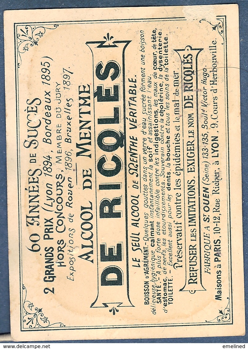 Chromo Ricqlès Vieillemard Alcool De Menthe Conférence Conférencier Public Carafe Verre Bouteille - Autres & Non Classés