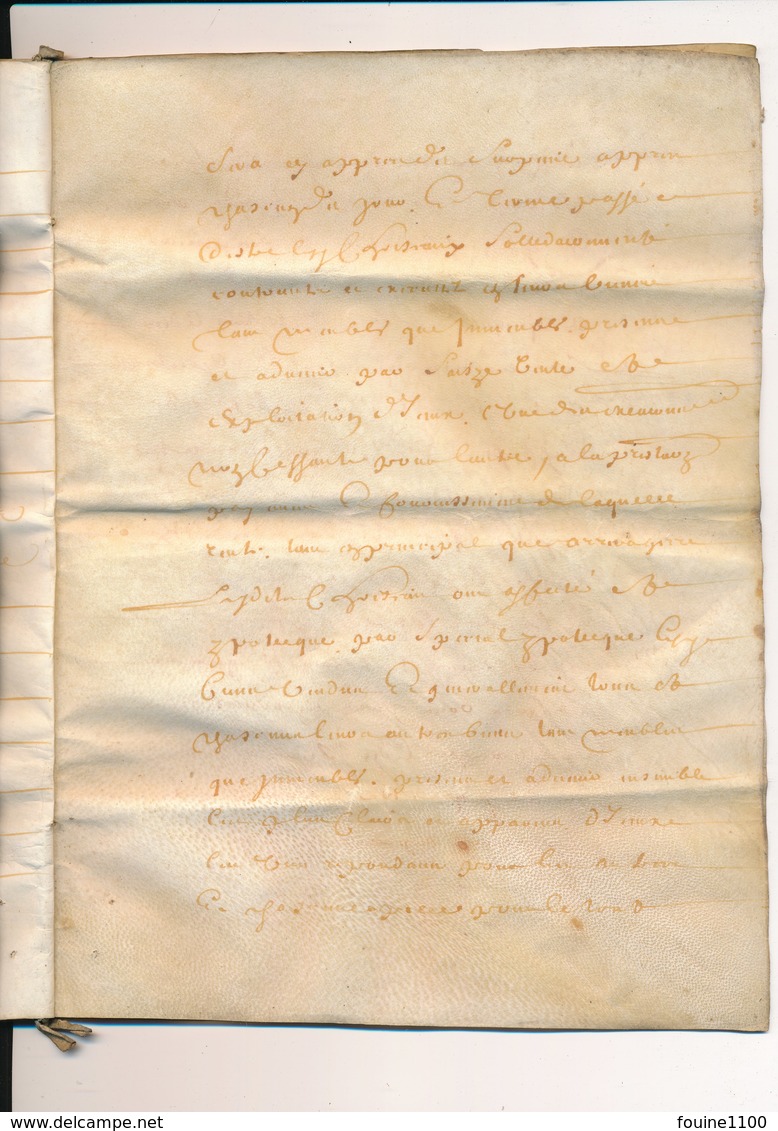 cahier de 20 pages parchemin  acte notarié an 1686 ? je pense à vérifier à identifier parroisse de belleville sur loire