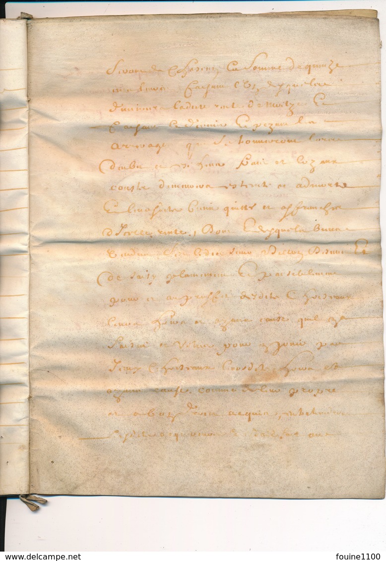 cahier de 20 pages parchemin  acte notarié an 1686 ? je pense à vérifier à identifier parroisse de belleville sur loire