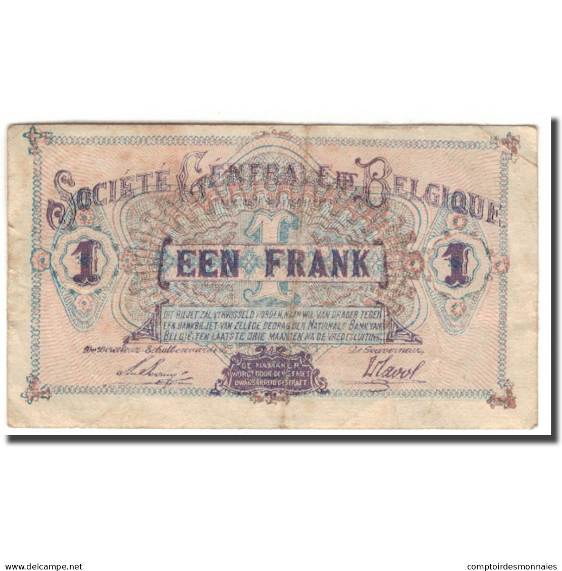 Billet, Belgique, 1 Franc, 1923-10-18, KM:86b, TB+ - 1-2 Francs