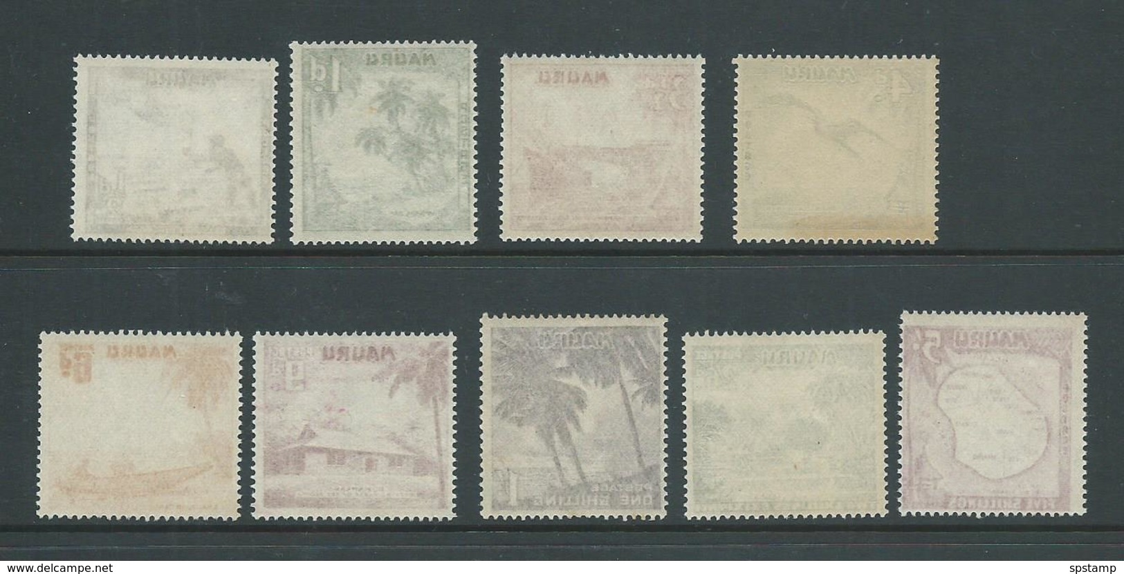 Nauru 1954 Definitive Set 9 MNH , Several With Small Gum Knocks - Nauru