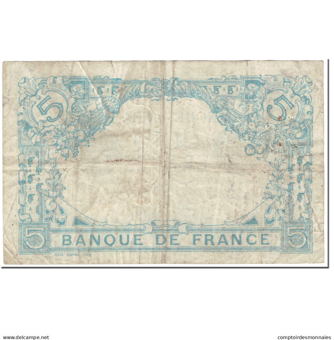 France, 5 Francs, Bleu, 1916, 1916-07-03, Lion Inversé, TB, Fayette:F2bis.4 - 5 F 1912-1917 ''Bleu''