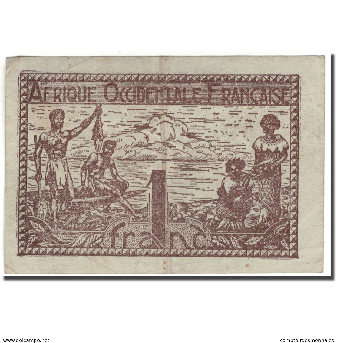 Billet, French West Africa, 1 Franc, KM:34a, TB+ - États D'Afrique De L'Ouest