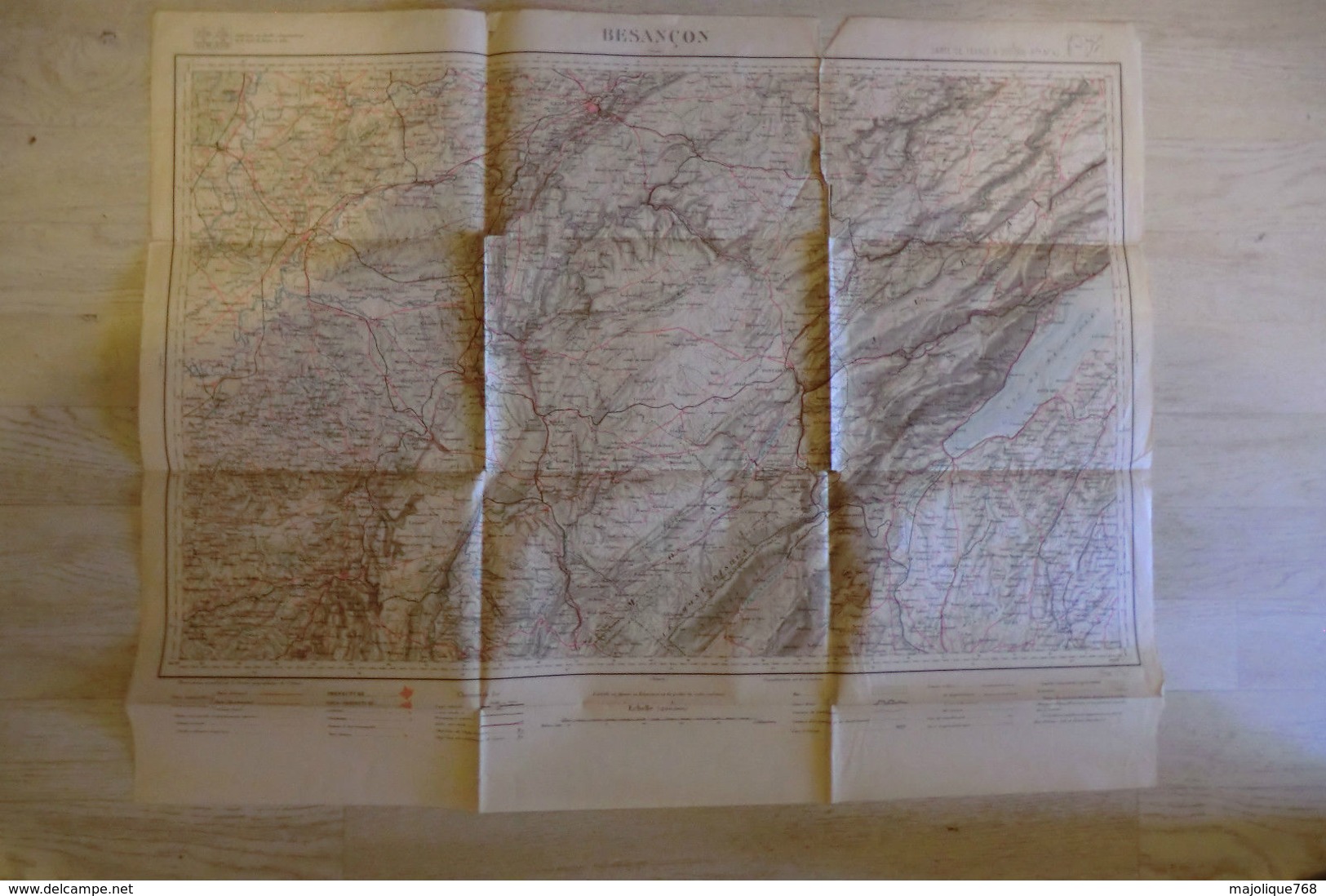 Carte Géographique Du Département Doubs - Besançon Et Les Alentours - Fin XIX°siècle - Mapas Geográficas