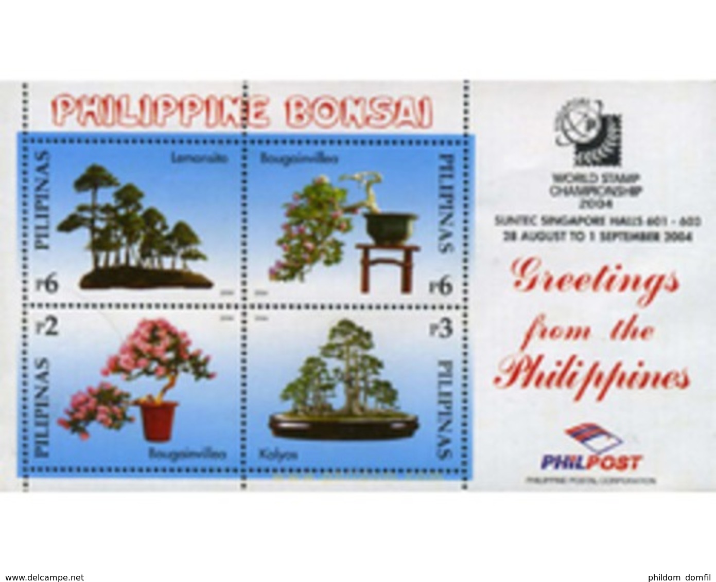 Ref. 314089 * MNH * - PHILIPPINES. 2004. EXPOSICION FILATELICA MUNDIAL - SINGAPUR-2004 - Philippines