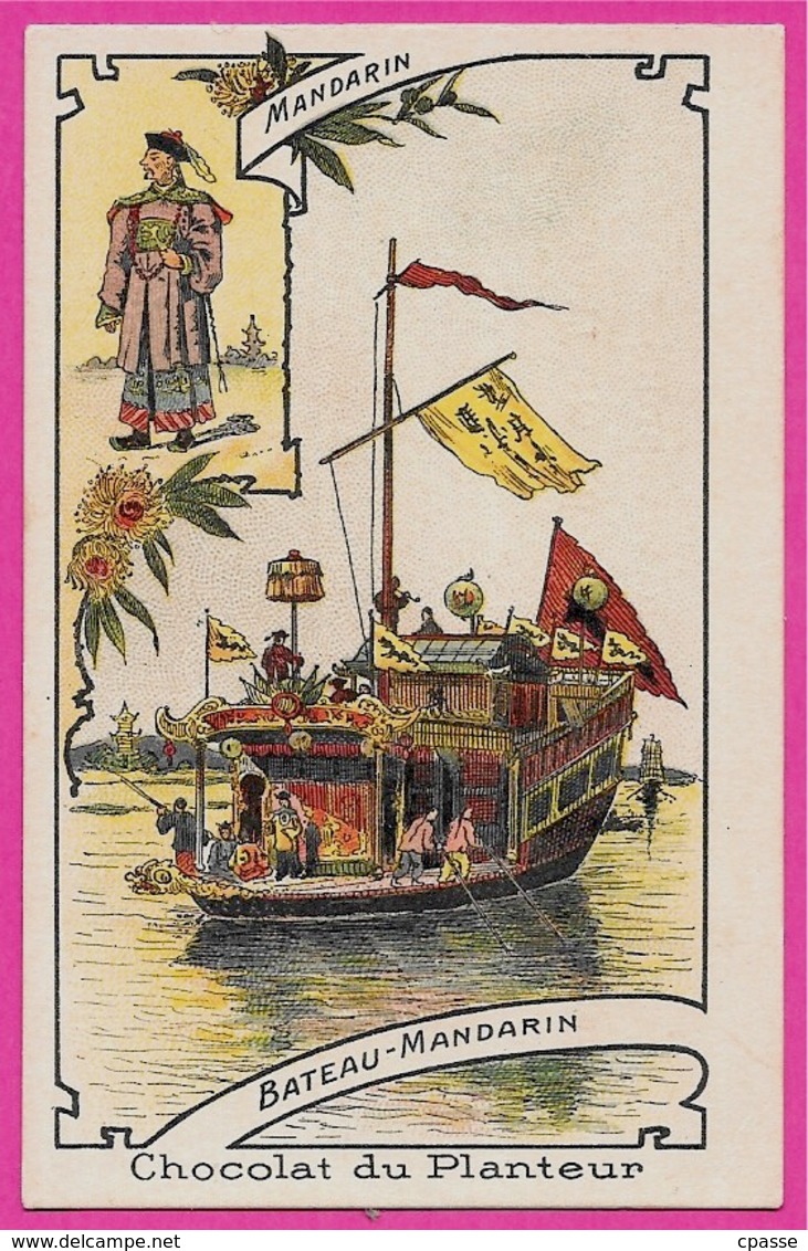 CHROMO Chocolat Du Planteur (Lot De 3) ** Bateau Mandarin - Bucentaure - Balon Roi Siam (publicité 06 CANNES Au Dos) - Autres & Non Classés