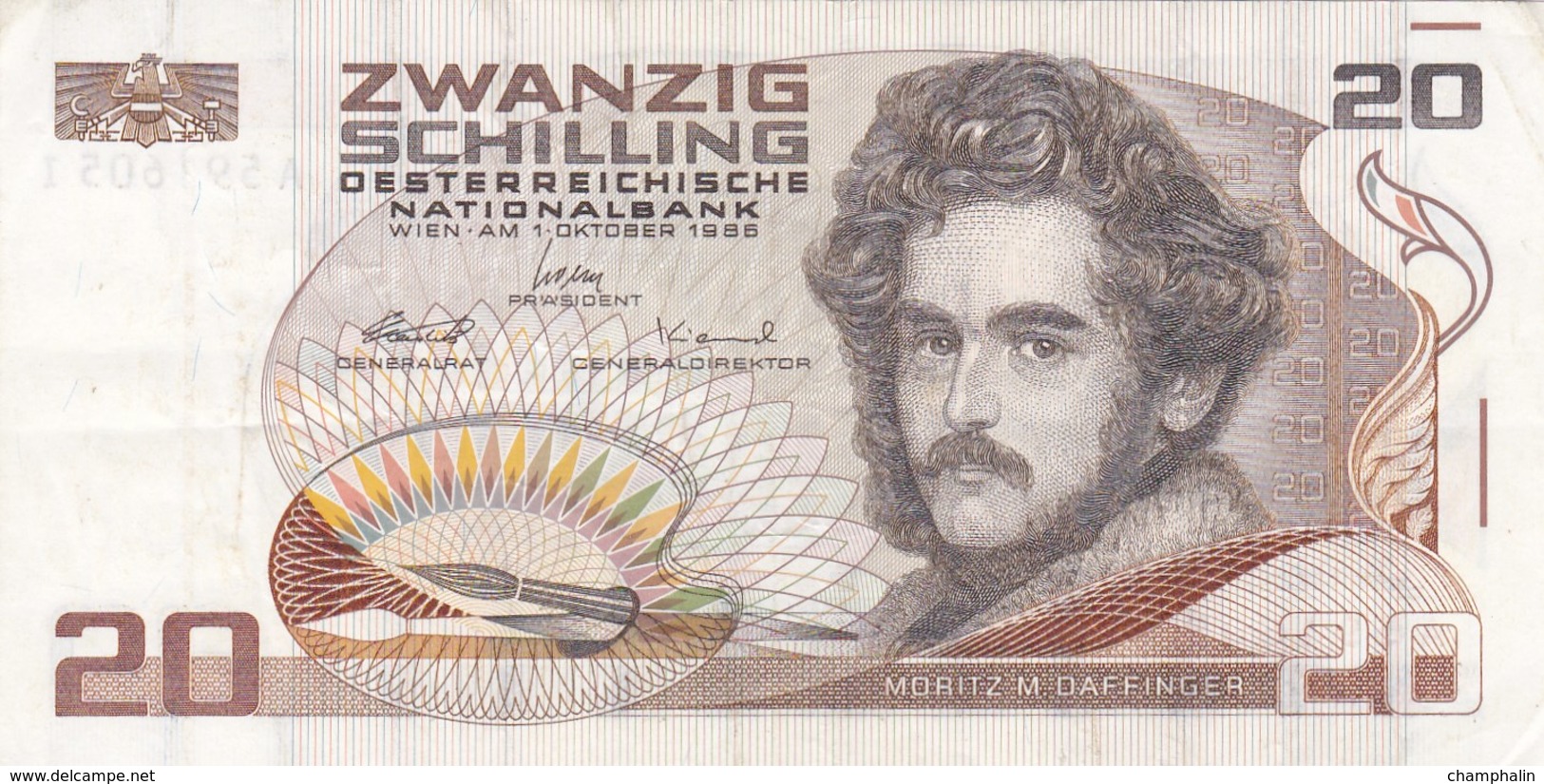 Autriche - Billet De 20 Schilling - 1er Octobre 1986 - Moritz M. Daffinger - Autriche