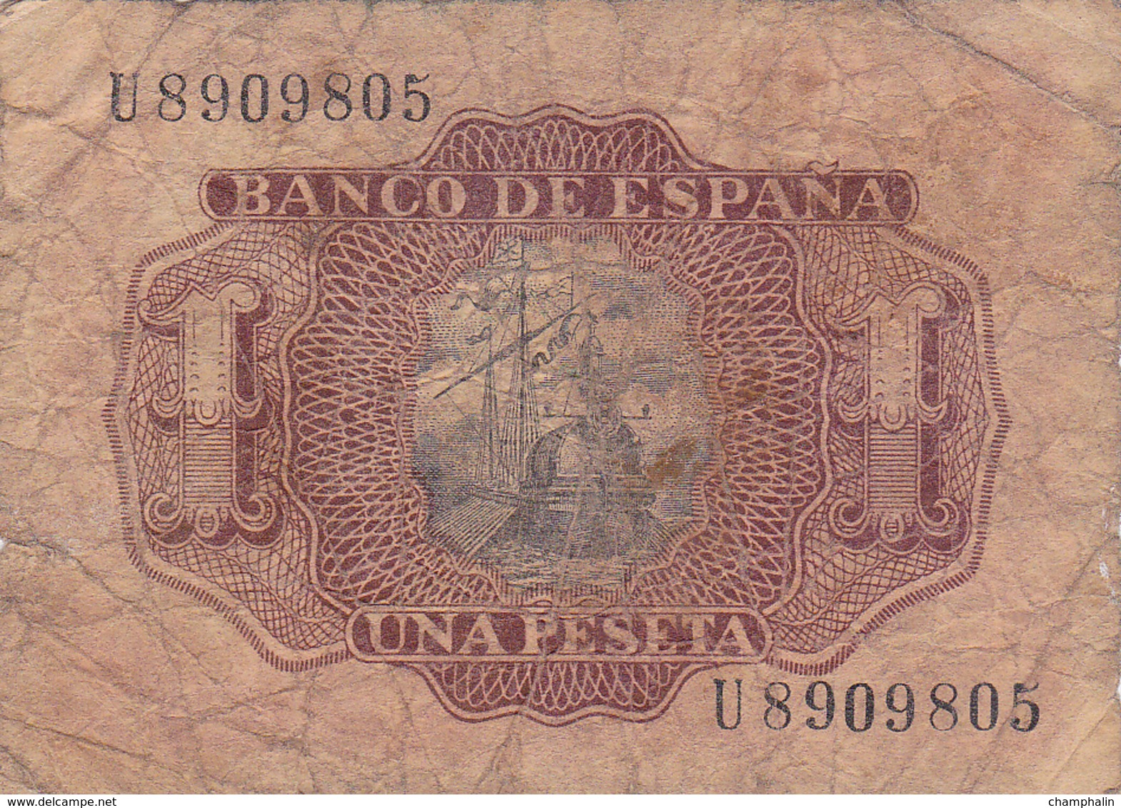 Espagne - Billet De 1 Peseta - 22 Juillet 1953 - Marques De Santa Cruz - 1-2 Pesetas