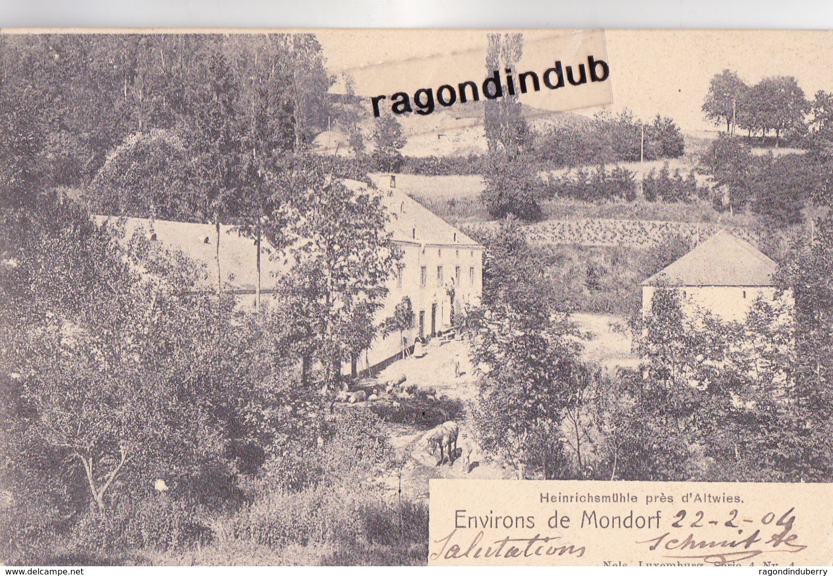 CPA - LUXEMBOURG -ENVIRONS De MONDORF- HEINRICHSMULHLE Près D' ALTWIES - Edit NELS Série 4 N° 4 - 1904 - BEL ETAT - Mondorf-les-Bains