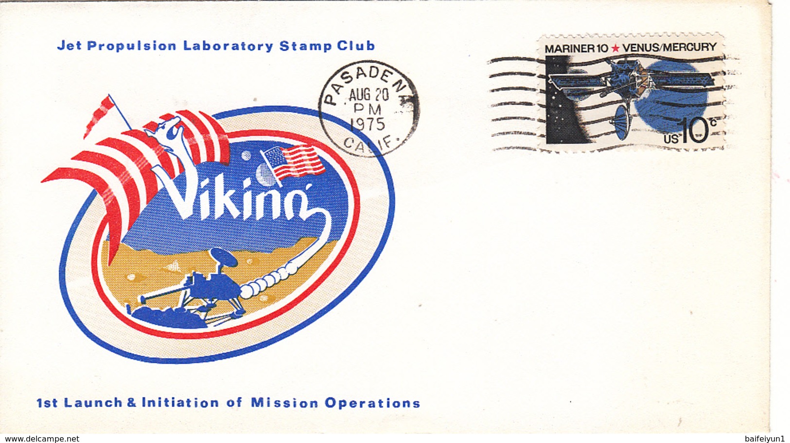 USA 1975 Viking 1st Launch And Initiation Of Misson Operations  Commemorative Cover - America Del Nord