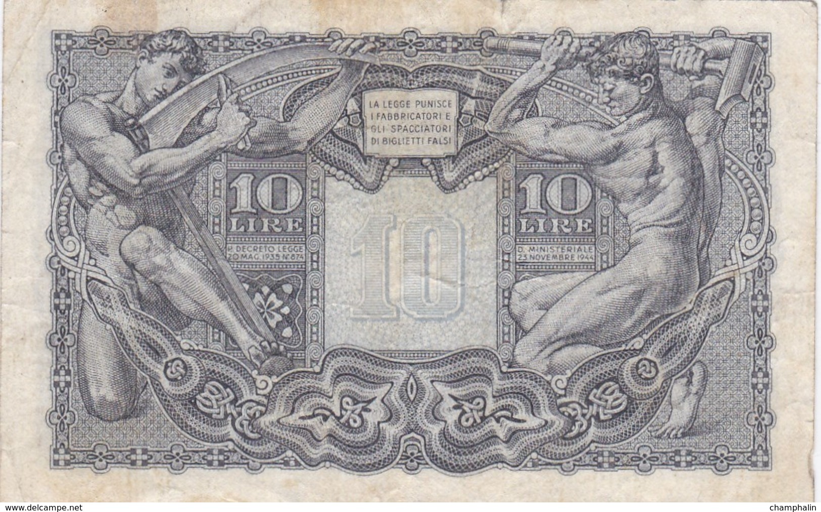 Italie - Billet De 10 Lire - 23 Novembre 1944 - P32c - Italia – 10 Lire