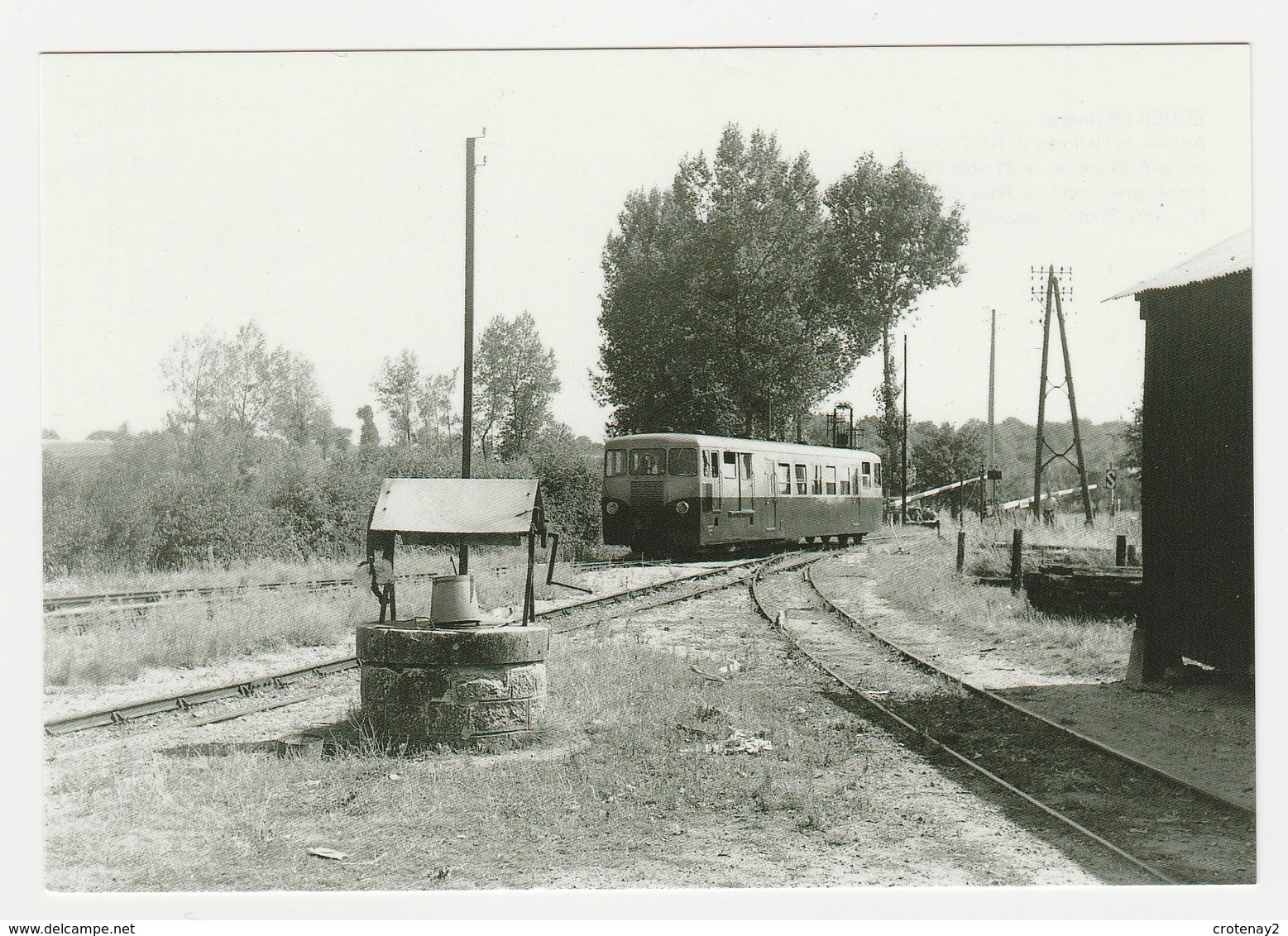 CPM TRAIN VOIR DOS 36 Ecueillé Autorail Verney X 224 En Gare Le 31/08/1957 Ligne Blanc Argent Citroën Traction Au PN - Autres & Non Classés